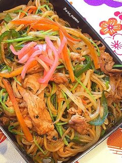 豆苗入り焼きそば-レシピのメイン写真