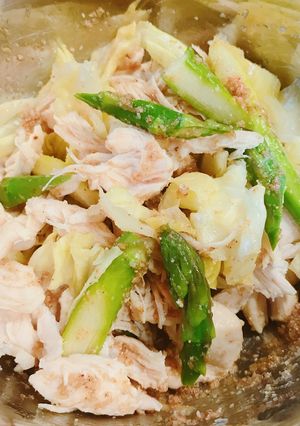 鶏ささみと春キャベツの胡麻和えサラダ-レシピのメイン写真