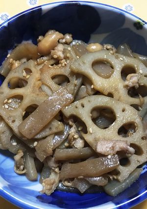 蓮根と鶏皮のきんぴら-レシピのメイン写真