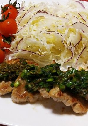 ニラこんぶ味噌（豚ヒレ肉のソテー）-レシピのメイン写真