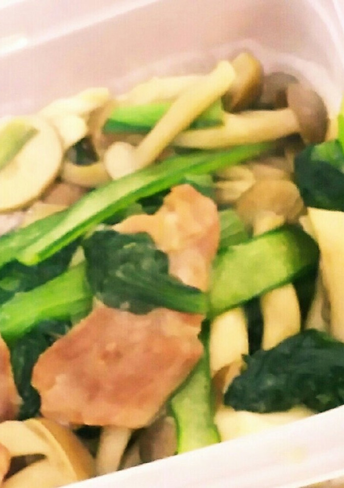 豚肉と小松菜のにんにく生姜炒め、4日-レシピのメイン写真