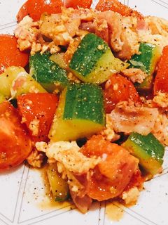 【台湾】夏バテに!トマトきゅうり卵の炒物-レシピのメイン写真