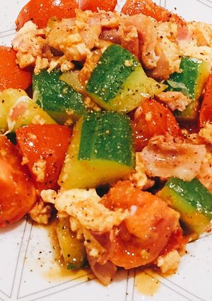 【台湾】夏バテに！トマトきゅうり卵の炒物-レシピのメイン写真