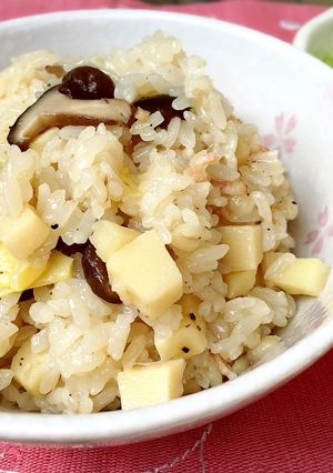 ベーコンときのこの洋風たけのこご飯-レシピのメイン写真