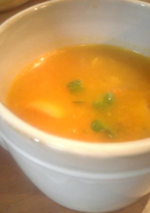 簡単！甘～い♪かぼちゃとトマトのスープ-レシピのメイン写真