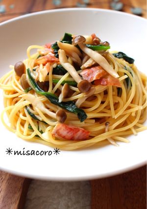 mベーコンとほうれん草の和風パスタ-レシピのメイン写真