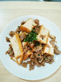 餃子のタネで☆ひき肉と厚揚げの醤油炒め-レシピのメイン写真