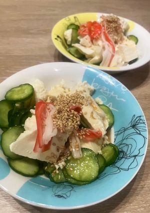 塩もみきゅうりと豆腐とカニカマdeごま油ポン酢和-レシピのメイン写真