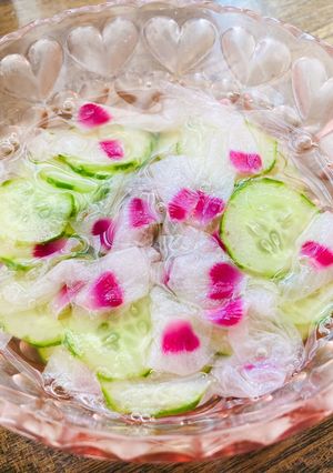 ムクゲときゅうりの酢の物-レシピのメイン写真