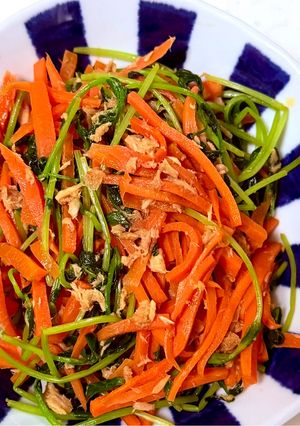 にんじんと豆苗のツナ炒め-レシピのメイン写真
