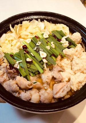 博多風もつ&鳥つくね鍋-レシピのメイン写真