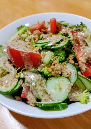鯖フレークと彩り野菜のごまドレサラダ🥗-レシピのメイン写真