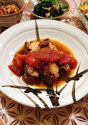 疲労回復に!鶏肉とトマトのバルサミコ酢煮-レシピのメイン写真
