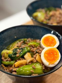 とろ〜り熱々!ひき肉と青梗菜のあんかけ丼-レシピのメイン写真