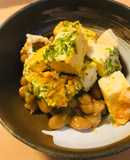 毎日の納豆●with玉子と豆腐の炒めもの