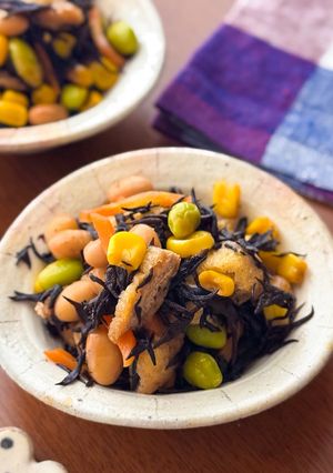 和食の定番【彩りひじき煮】-レシピのメイン写真