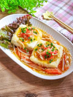 ☆カニともやしのあんかけ揚げ出し豆腐☆-レシピのメイン写真
