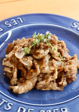 節約メニュー！豚こま肉のバルサミコ酢炒め-レシピのメイン写真