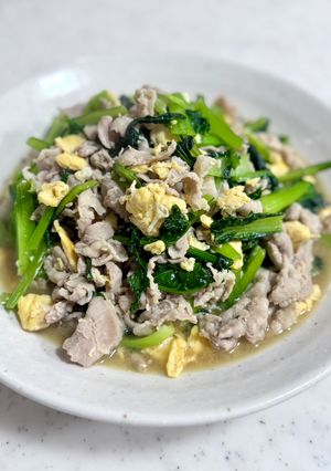 小松菜と豚肉の炒め物-レシピのメイン写真