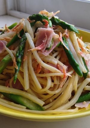 アスパラ×筍×桜海老🌸バター醬油春パスタ-レシピのメイン写真