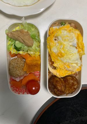 レンジ簡単洋風スタミナ丼味オムライス弁当-レシピのメイン写真