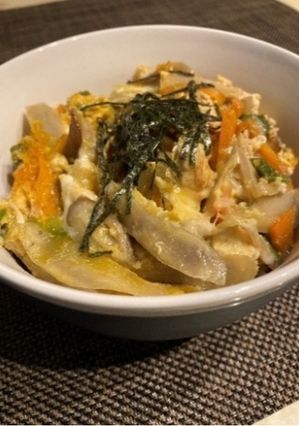 【丼】ごぼうと鶏の卵とじ丼-レシピのメイン写真