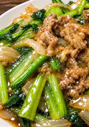 小松菜とひき肉炒め♡簡単！美味しい-レシピのメイン写真