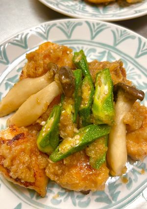 鶏胸肉とエリンギとオクラのみぞれ煮。-レシピのメイン写真