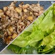 肉みそ(ねぎ、たけのこ)のレタス巻き