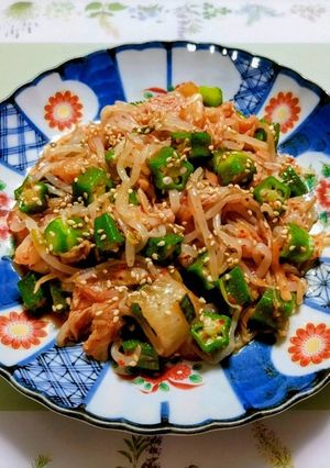 ネバネバオクラともやしのキムチナムル簡単-レシピのメイン写真