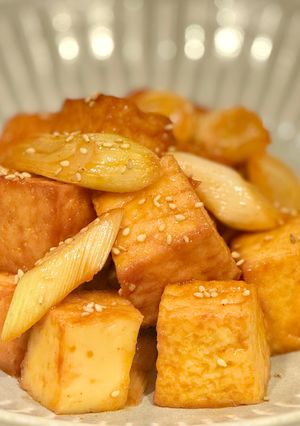 韓国風☆厚揚げと長ネギの味ぽん炒め-レシピのメイン写真