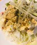 長ネギの白いところの豆腐サラダ