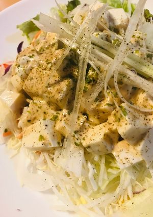 長ネギの白いところの豆腐サラダ-レシピのメイン写真