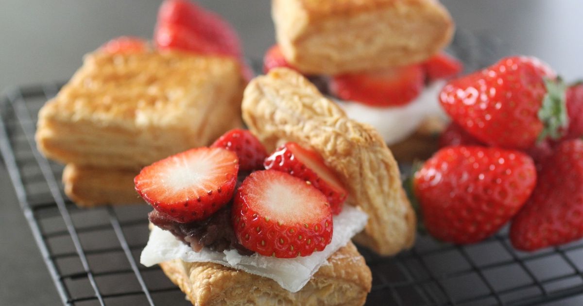 包まないいちご大福風パイサンド by Lily maman 【クックパッド