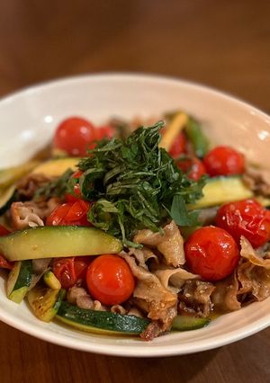 夏野菜と豚肉の中華炒め-レシピのメイン写真