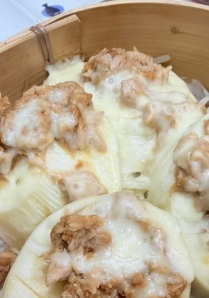 白ナスのツナ味噌チーズ✴︎蒸してヘルシー-レシピのメイン写真