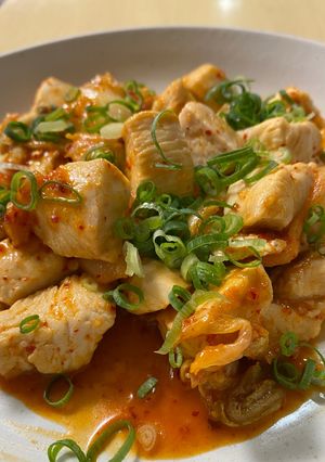 簡単！鷄ムネ肉のキムチ炒め-レシピのメイン写真