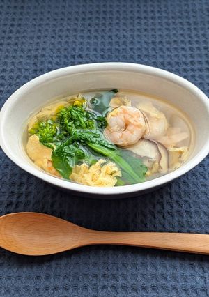 海老と菜の花のスープ(雛祭りのスープ)-レシピのメイン写真