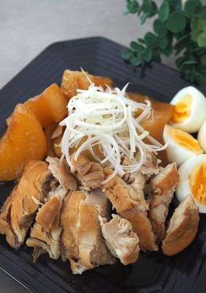 炊飯器で鶏チャーシューと大根＆煮卵添え-レシピのメイン写真