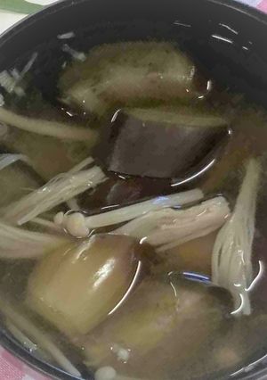 なすとえのき茸のみそ汁-レシピのメイン写真
