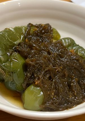 丸焼きピーマンのもずくのせ-レシピのメイン写真