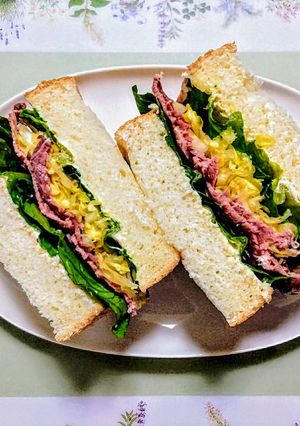 ランチ！キャベツとローストビーフのサンド-レシピのメイン写真