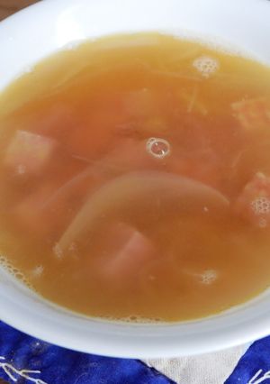 不器用干し椎茸の戻し汁と残り物の汁-レシピのメイン写真