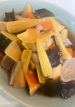 新筍・ヤングコーンの野菜の抱き合わせ-レシピのメイン写真