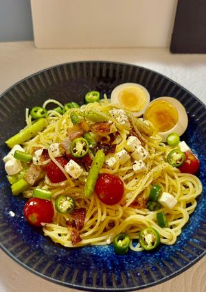 アスパラとベーコンの爽快レモンの冷製パスタ♡-レシピのメイン写真