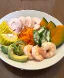 温野菜たっぷりのサラダチキン
