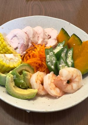 温野菜たっぷりのサラダチキン-レシピのメイン写真