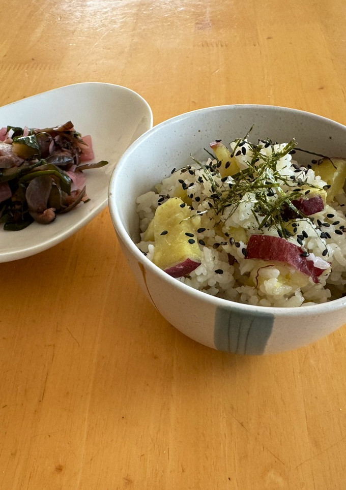 さつまいもご飯と自家製しば漬け♪-レシピのメイン写真