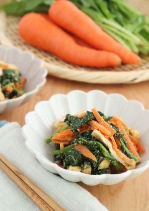 ほうれん草と人参のごま和え☆お弁当にも♪-レシピのメイン写真