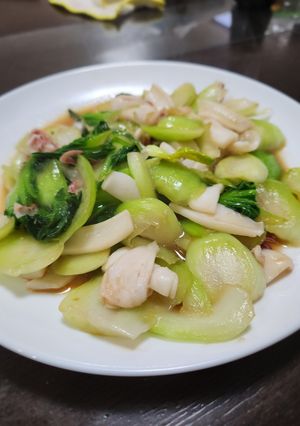 チンゲン菜とイカの中華風 とろみ炒め-レシピのメイン写真